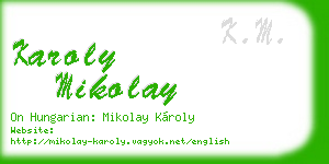 karoly mikolay business card